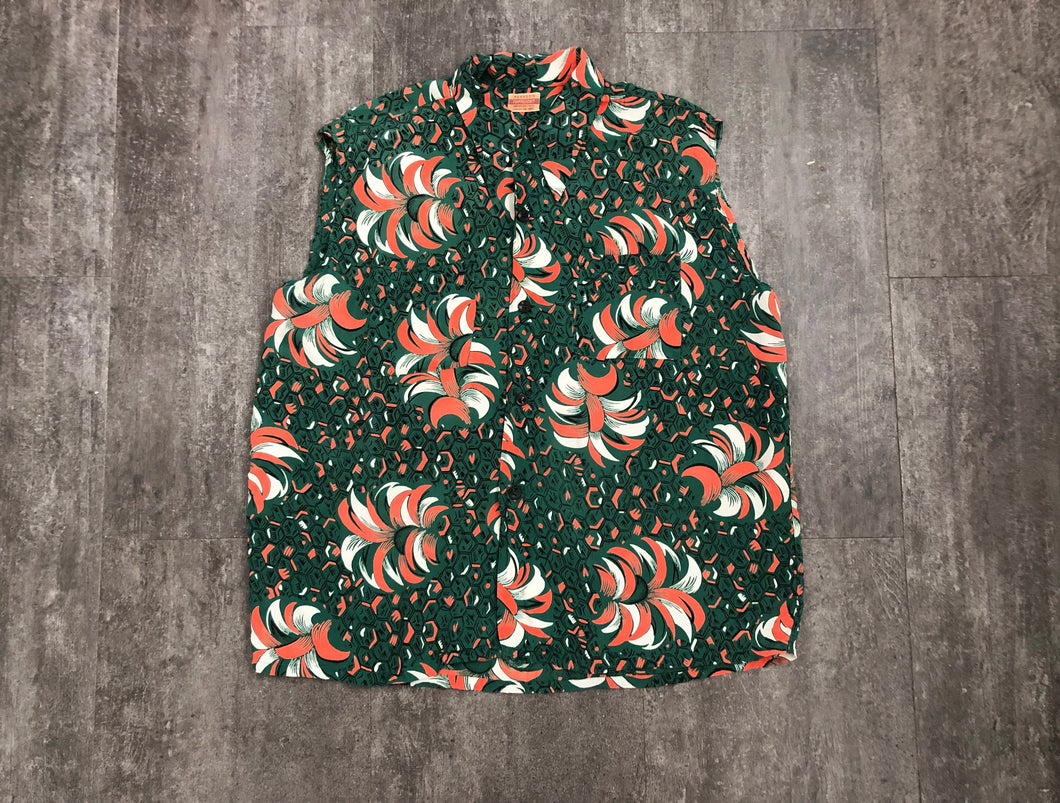 1940s cold rayon shirt . vintage 40s top . size l to xxl