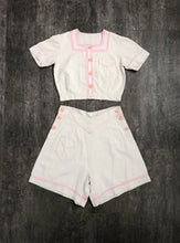 Load image into Gallery viewer, 1930s playsuit . vintage 30s top and shorts . size xs