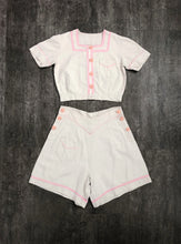 Load image into Gallery viewer, 1930s playsuit . vintage 30s top and shorts . size xs