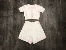 Load image into Gallery viewer, 1930s playsuit . vintage 30s top and shorts . size xs