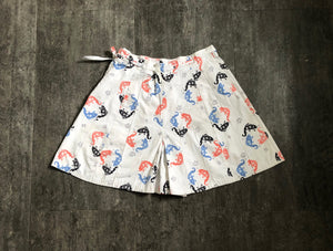 1940s novelty print shorts . 40s shorts . size s to s/m