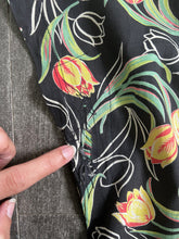 Load image into Gallery viewer, 1920s tulip print dress . vintage 20s dress . size xl to xxl