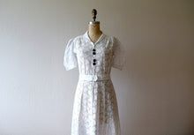Load image into Gallery viewer, 1930s white filet lace dress . vintage 30s dress