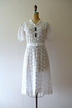 Load image into Gallery viewer, 1930s white filet lace dress . vintage 30s dress