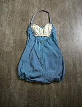 Load image into Gallery viewer, 1940s blue swimsuit . 40s rayon swimsuit