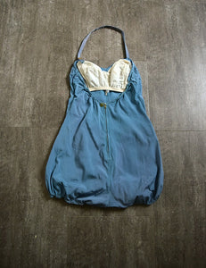 1940s blue swimsuit . 40s rayon swimsuit