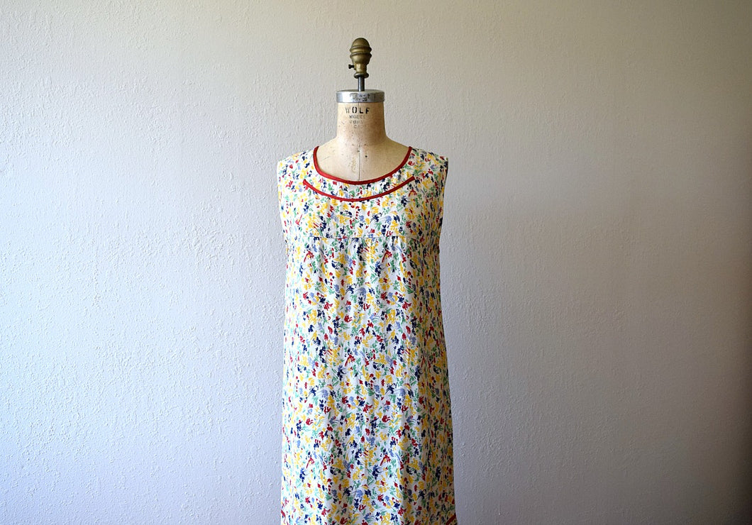 1920s rainbow print dress . vintage 20s dress