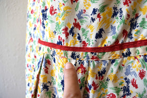 1920s rainbow print dress . vintage 20s dress