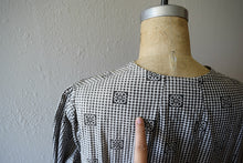 Load image into Gallery viewer, Antique calico dress . vintage gingham dress