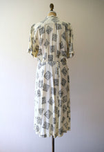Load image into Gallery viewer, 1940s rayon print dress . vintage 40s dress