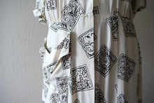 Load image into Gallery viewer, 1940s rayon print dress . vintage 40s dress