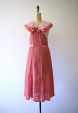Load image into Gallery viewer, 1930s dress . vintage 30s red and white deco print dress