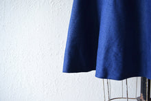 Load image into Gallery viewer, 1940s linen skirt . vintage 40s navy blue skirt