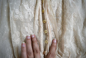 Antique Edwardian blouse . vintage floral net top