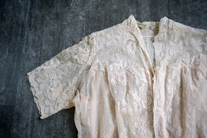 Antique Edwardian blouse . vintage floral net top