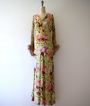 Load image into Gallery viewer, 1930s silk gown . vintage 30s floral print dress