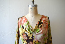 Load image into Gallery viewer, 1930s silk gown . vintage 30s floral print dress