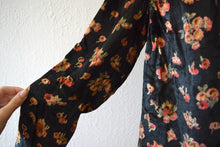 Load image into Gallery viewer, 1920s velvet blouse . vintage 20s dark floral top
