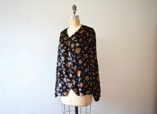 Load image into Gallery viewer, 1920s velvet blouse . vintage 20s dark floral top