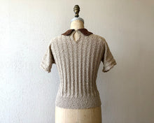 Load image into Gallery viewer, 1940s knit top . vintage 40s wool knit sweater