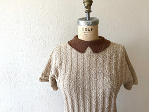 1940s knit top . vintage 40s wool knit sweater