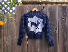 Load image into Gallery viewer, 1940s reindeer sweater . vintage 40s ski sweater . size small to xl