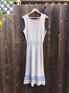 1940s pinafore knit dress . vintage 40s dress . size small to xl