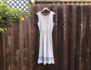 1940s pinafore knit dress . vintage 40s dress . size small to xl