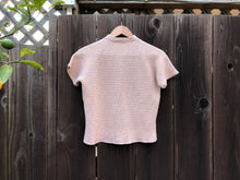 Load image into Gallery viewer, 1950s knit top . vintage 50s pink lurex top . size small to medium