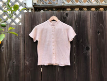 Load image into Gallery viewer, 1950s knit top . vintage 50s pink lurex top . size small to medium