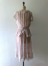 Load image into Gallery viewer, Vintage 1920s dress . antique striped dress