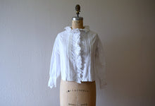 Load image into Gallery viewer, Antique cotton top . vintage white ruffled top