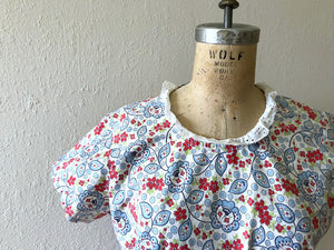 1940s top . vintage 40s print blouse