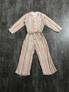 1930s striped playsuit . vintage 30s pajamas