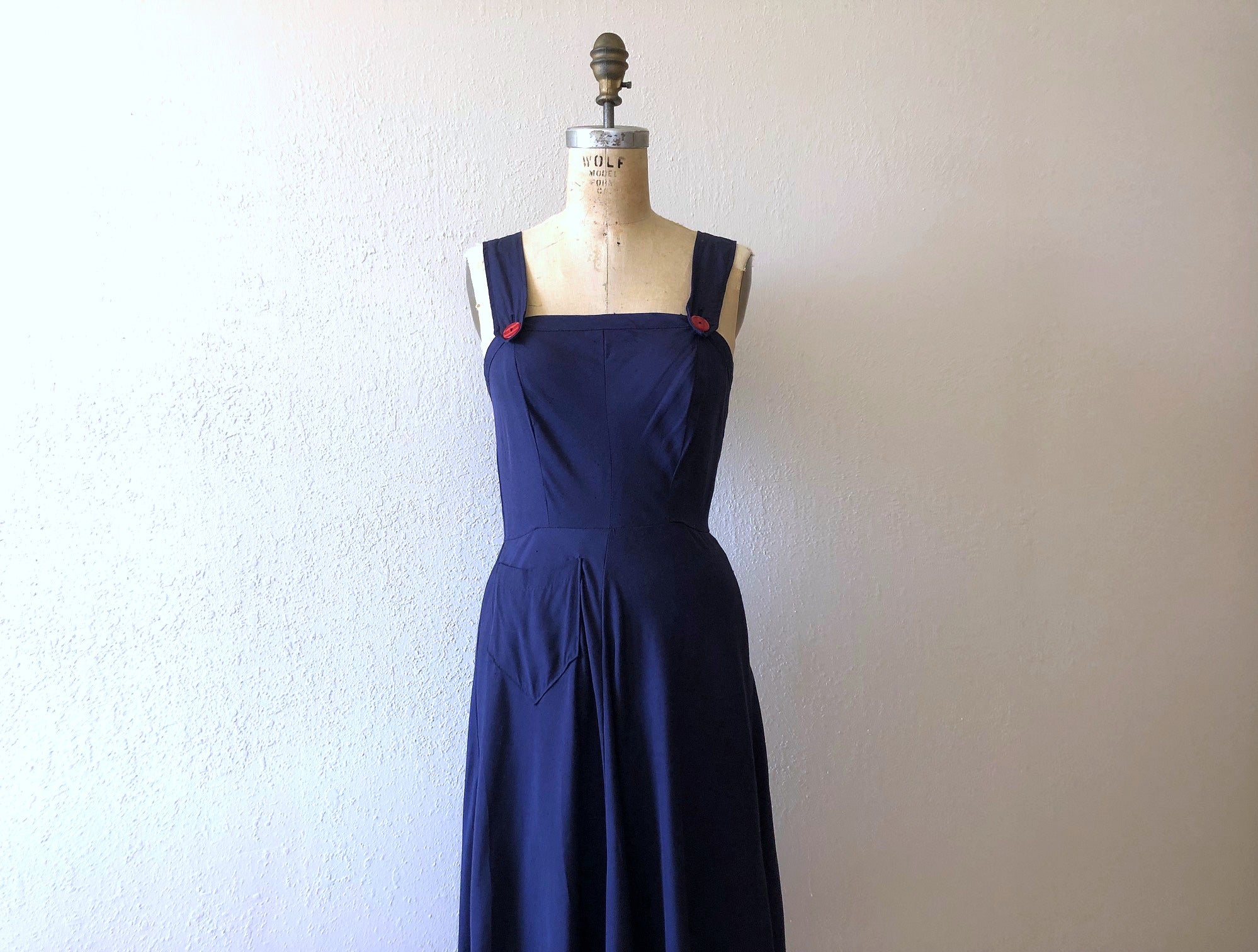 1940s style pinafore . reproduction dress bluefennel 1940s style pinafore . reproduction dress bluefennel