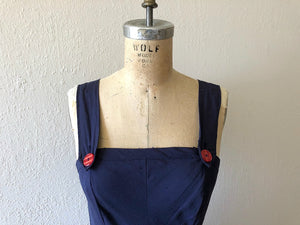 1940s style pinafore . reproduction dress