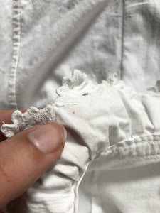 Antique cotton top . vintage white ruffled top