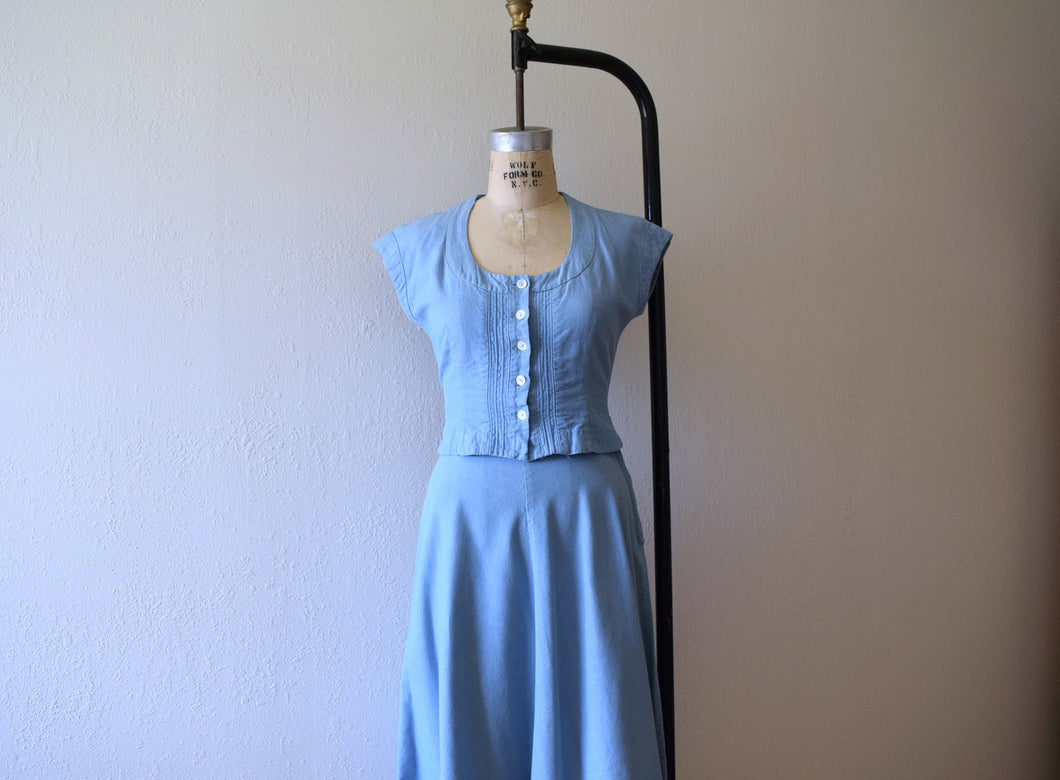1940s 1950s sportswear set . vintage 40s 50s dress