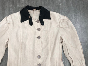 Antique linen duster . vintage motoring coat . size m to l