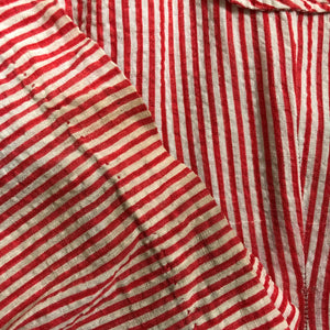 1940s striped seersucker top . vintage 40s blouse . size s to s/m