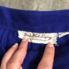 Load image into Gallery viewer, 1950s blue capris . vintage sportswear pedal pushers . size m to m/l