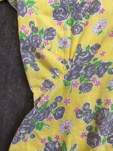 1930s floral print top . vintage 30s blouse . size l