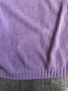 1950s beaded cardigan . 50s purple sweater . size s