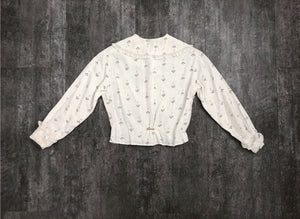 1910s calico blouse . antique Edwardian top . size s