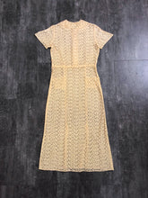 Load image into Gallery viewer, 1930s yellow eyelet dress . vintage 30s dress