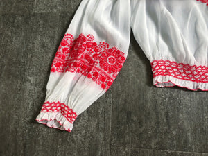 1940s embroidered blouse . vintage 40s top . size m/l to l