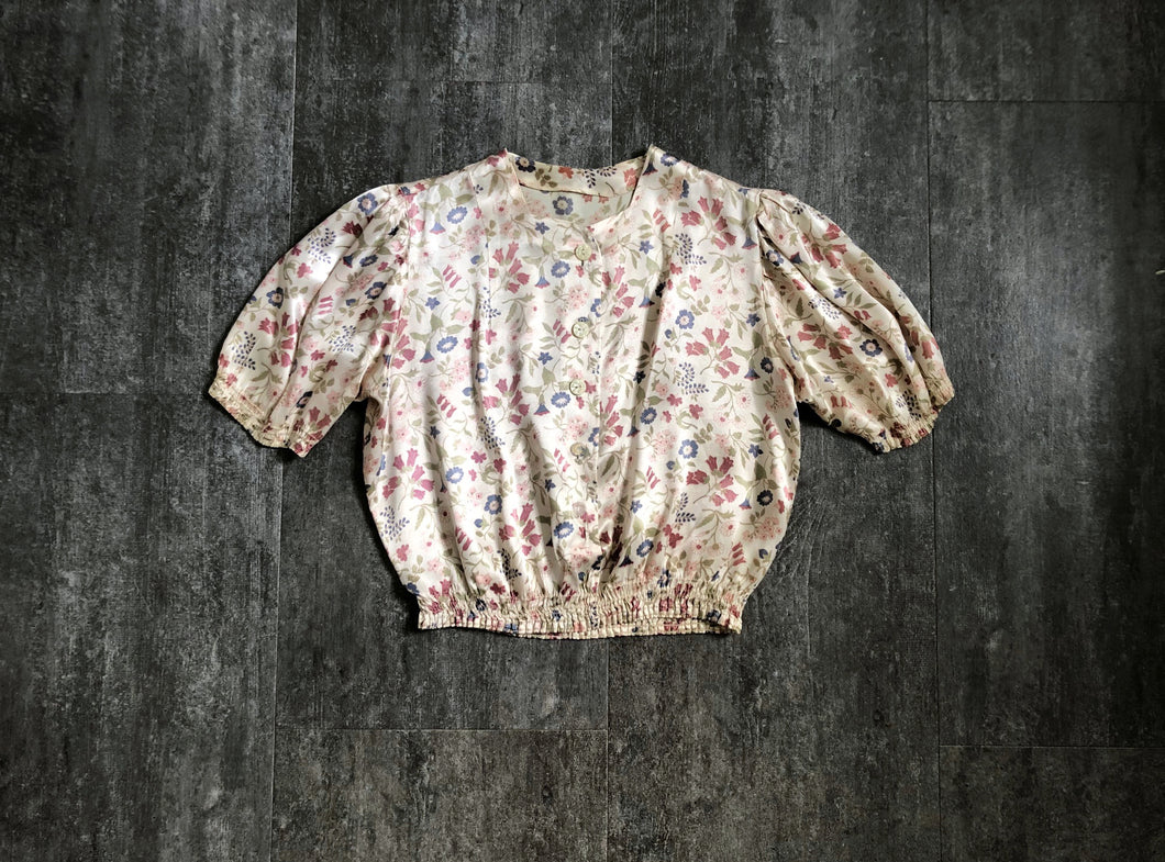 1930s satin blouse . vintage 30s top . size s
