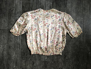 1930s satin blouse . vintage 30s top . size s