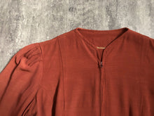 Load image into Gallery viewer, 1940s zip front jacket . vintage 40s top . size s to s/m