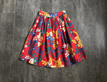 Load image into Gallery viewer, 1940s skirt . vintage 40s colorful skirt . size s to s/m